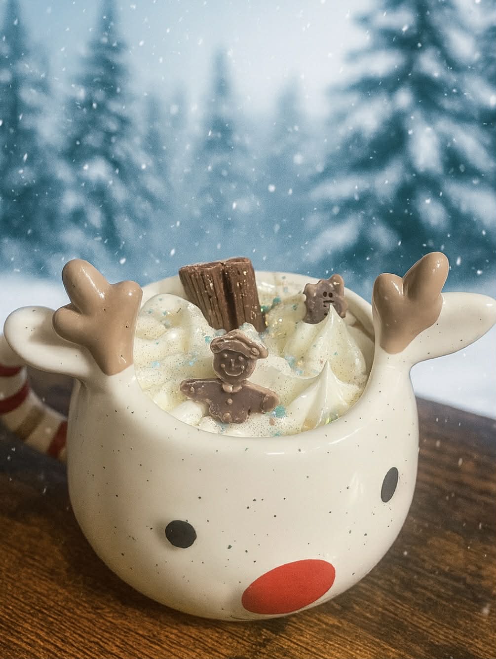 Rénszarvas Kerámia Bögre habgyertya