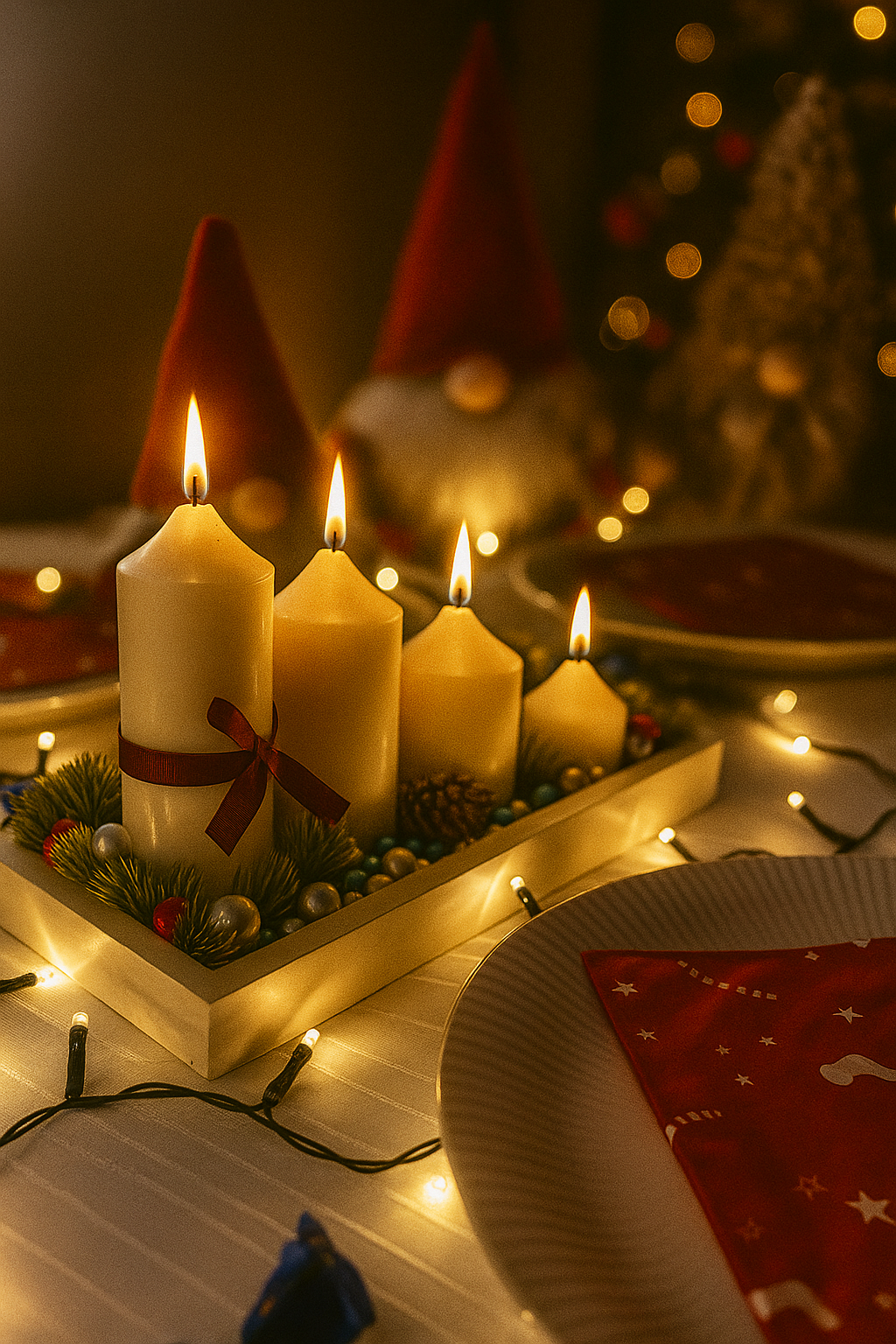 Adventi asztali dísz