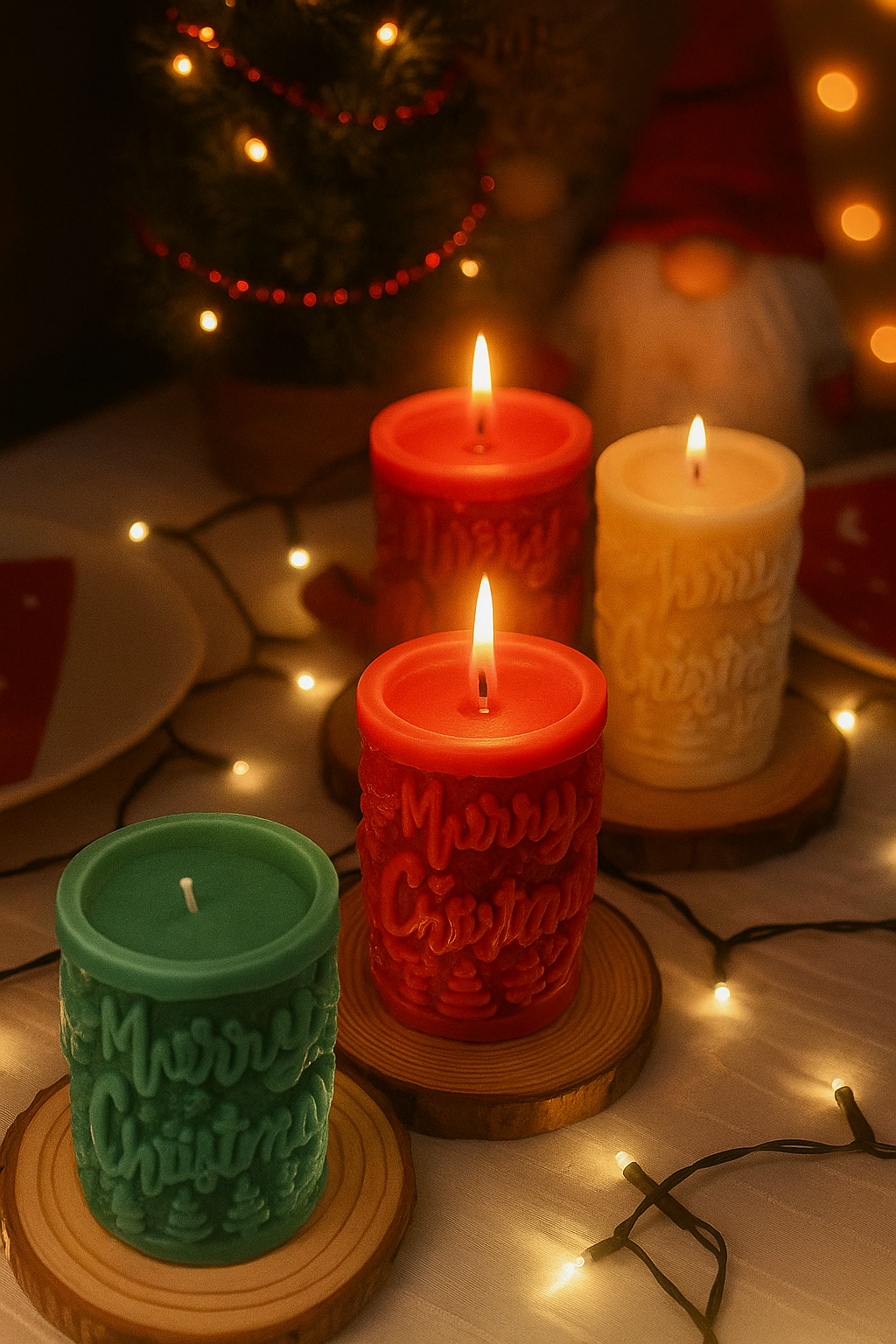 Merry Christmas díszgyertya