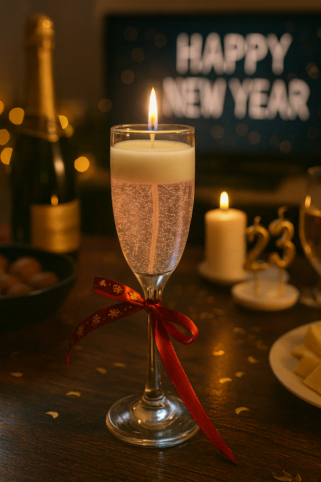 Elegáns Pezsgőspohár Gyertya